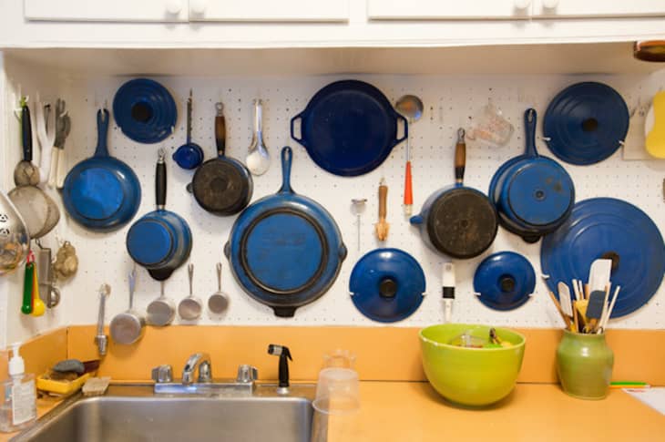 How do you hang a pegboard in the kitchen?