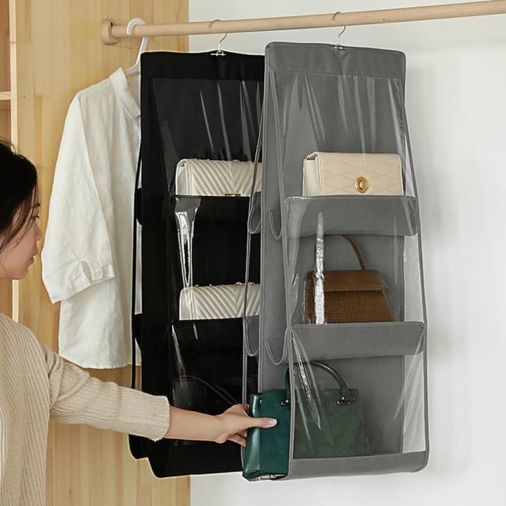 Multi-Purpose 16 Pocket Clear Hanging Closet Organizer Storage Bag