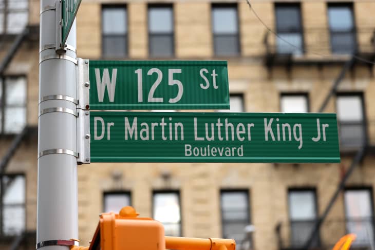 New York City Area Celebrates Martin Luther King Holiday
NEW YORK, NEW YORK - JANUARY 17: A view of a Dr. Martin Luther King, Jr. Boulevard street sign posted on West 125th Street in the Harlem neighborhood of Manhattan on January 17, 2021 in New York City. West 125th Street was co-named Dr. Martin Luther King, Jr. Boulevard in 1984
