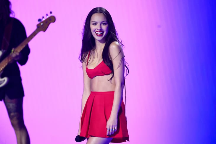 NEWARK, NEW JERSEY - SEPTEMBER 12: Olivia Rodrigo performs onstage the 2023 MTV Video Music Awards at Prudential Center on September 12, 2023 in Newark, New Jersey. (Photo by Theo Wargo/Getty Images for MTV)