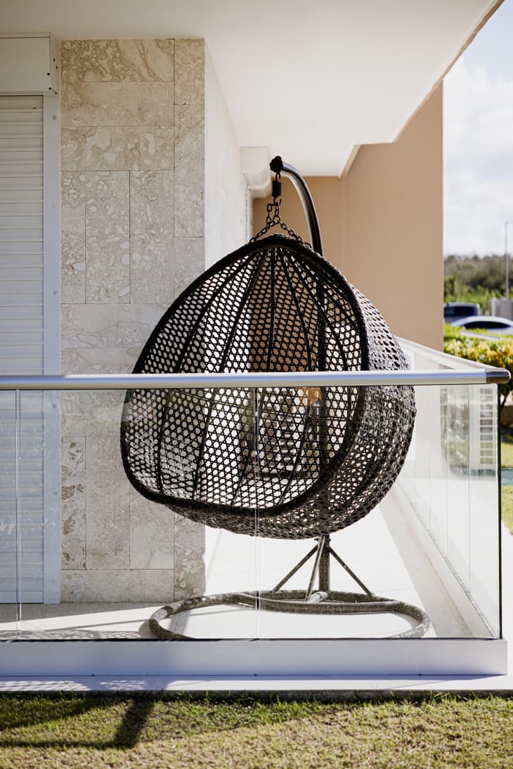 Modern design of the hanging egg chair