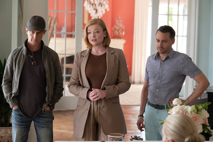 SUCCESSION, from left: Jeremy Strong, Sarah Snook, Kieran Culkin, 'The Munsters', (Season 4, ep. 401, aired March 26, 2023).
