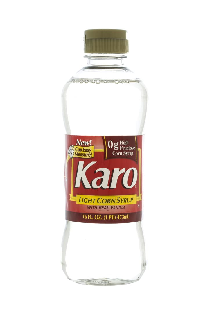 Bottle of Karo Light Corn Syrup on a white background