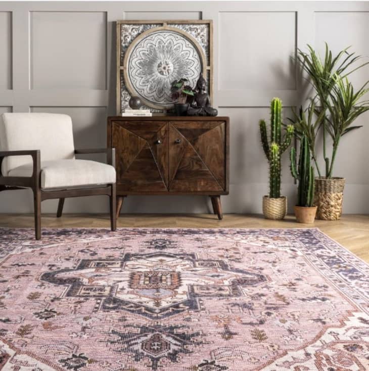 Product Image: Pink Jewel Medallion Washable 5' x 8' Area Rug