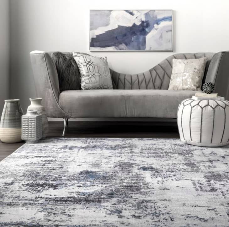Product Image: Gray Faded Abstract Washable Rug, 5' x 8'