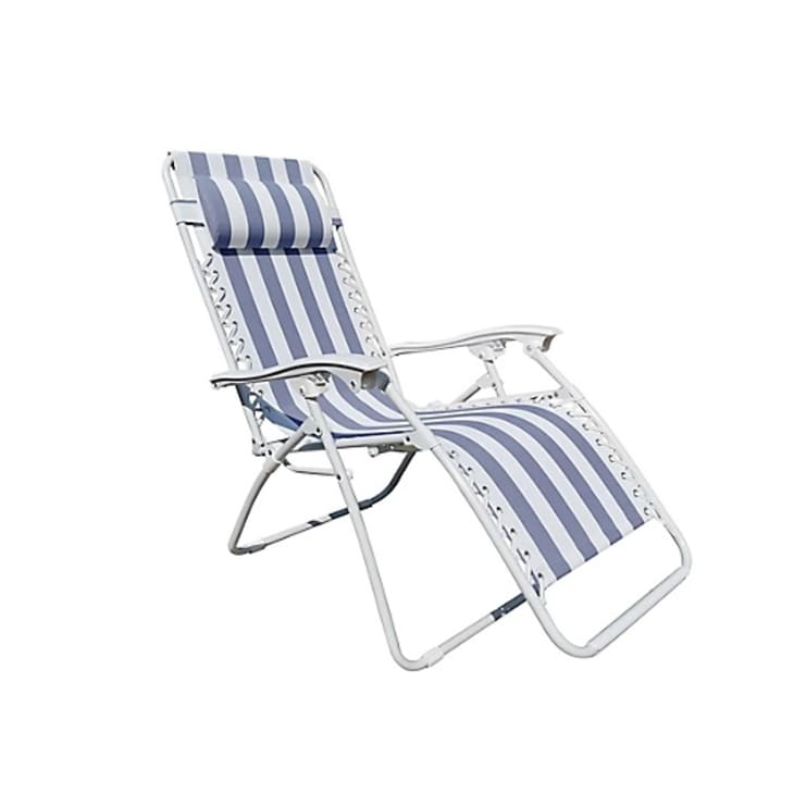 Product Image: Simply Essential Cabana Outdoor Folding Zero Gravity Chair in Grey and White