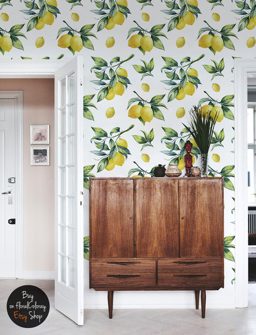 Gorgeous Rooms With Lemon Wallpaper & Where to Buy It | Apartment Therapy