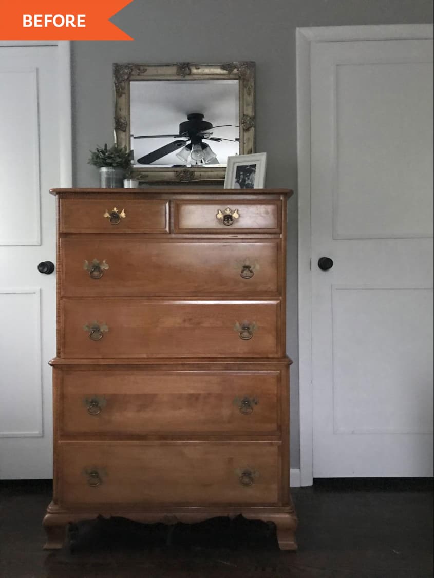 Before: wooden dresser