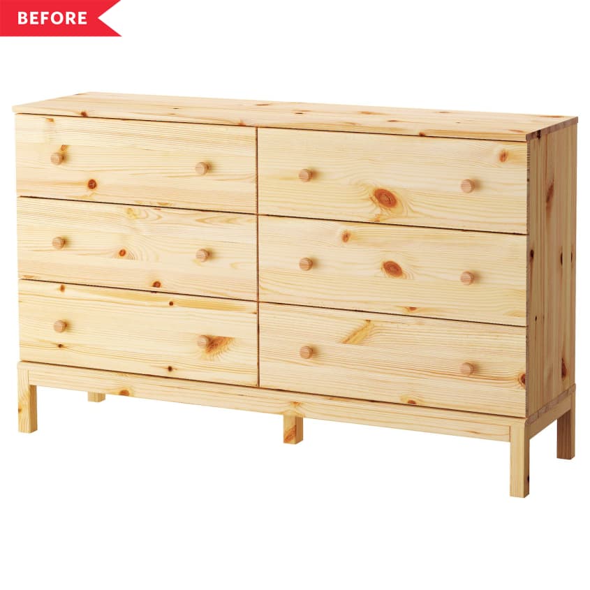 Before: IKEA TARVA six-drawer dresser