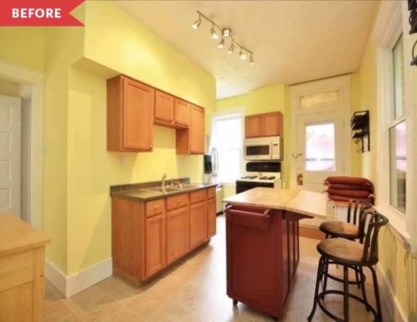 Before: Kitchen with yellow walls