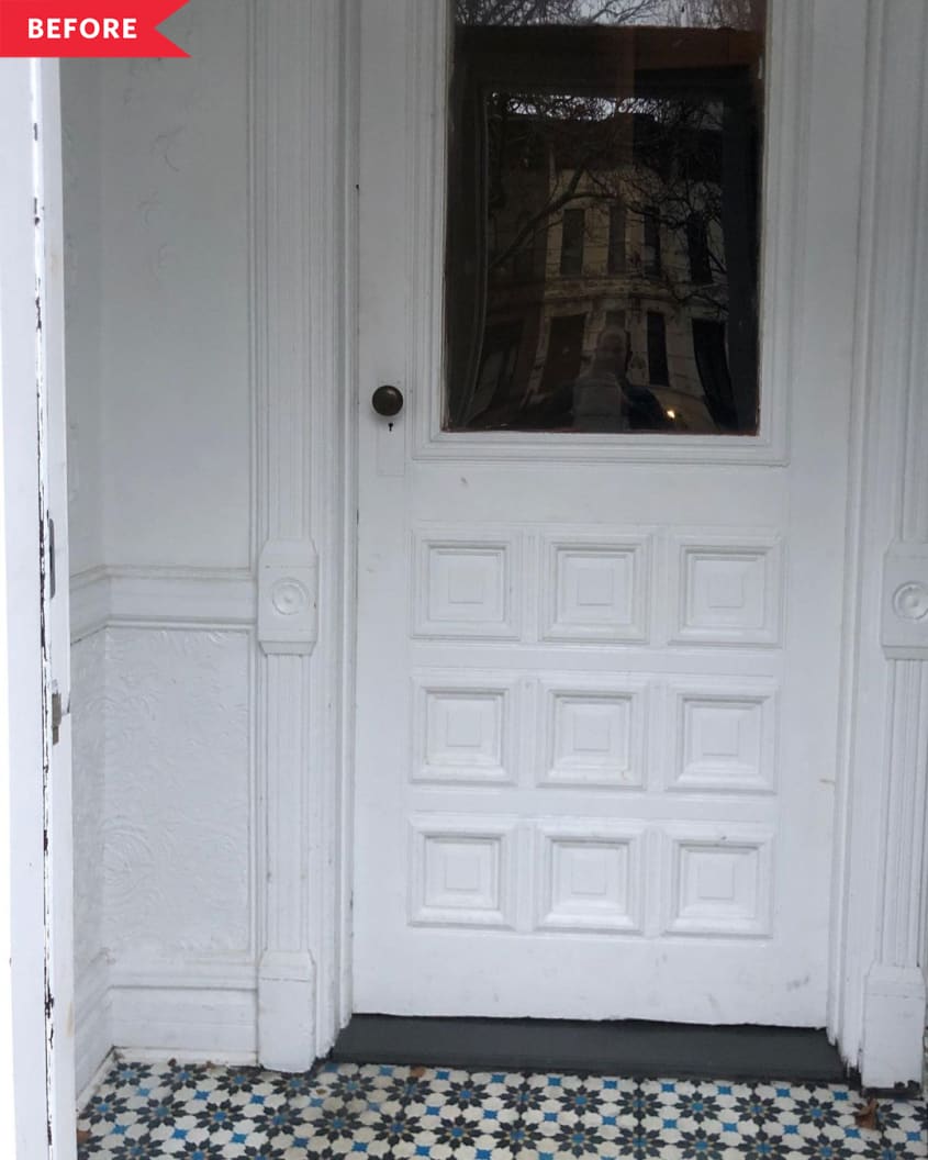 Before: White-painted front door