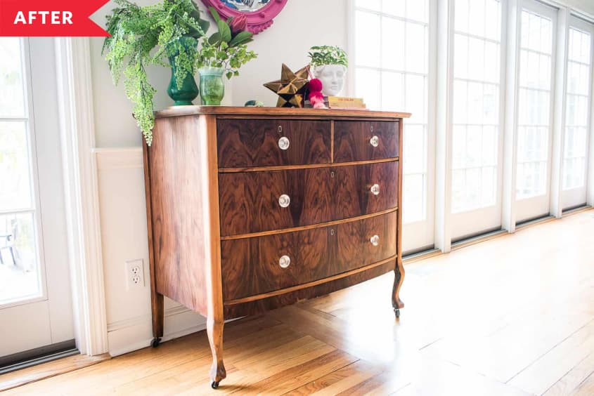 After: Natural wood dresser