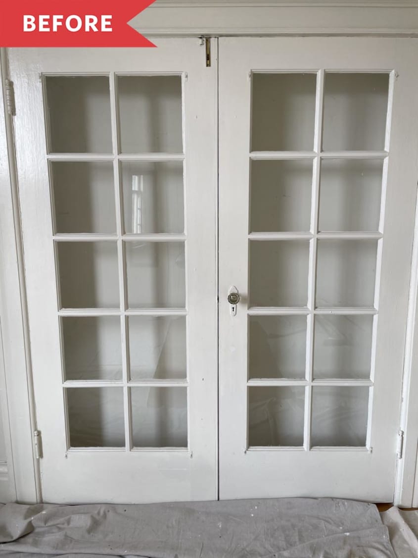 white glass cabinet doors