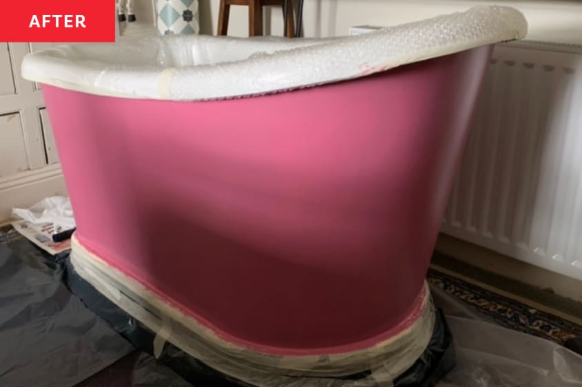 After: Pink tub
