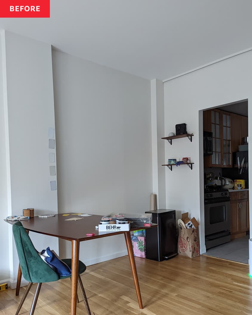 Plain white dining room before painting.