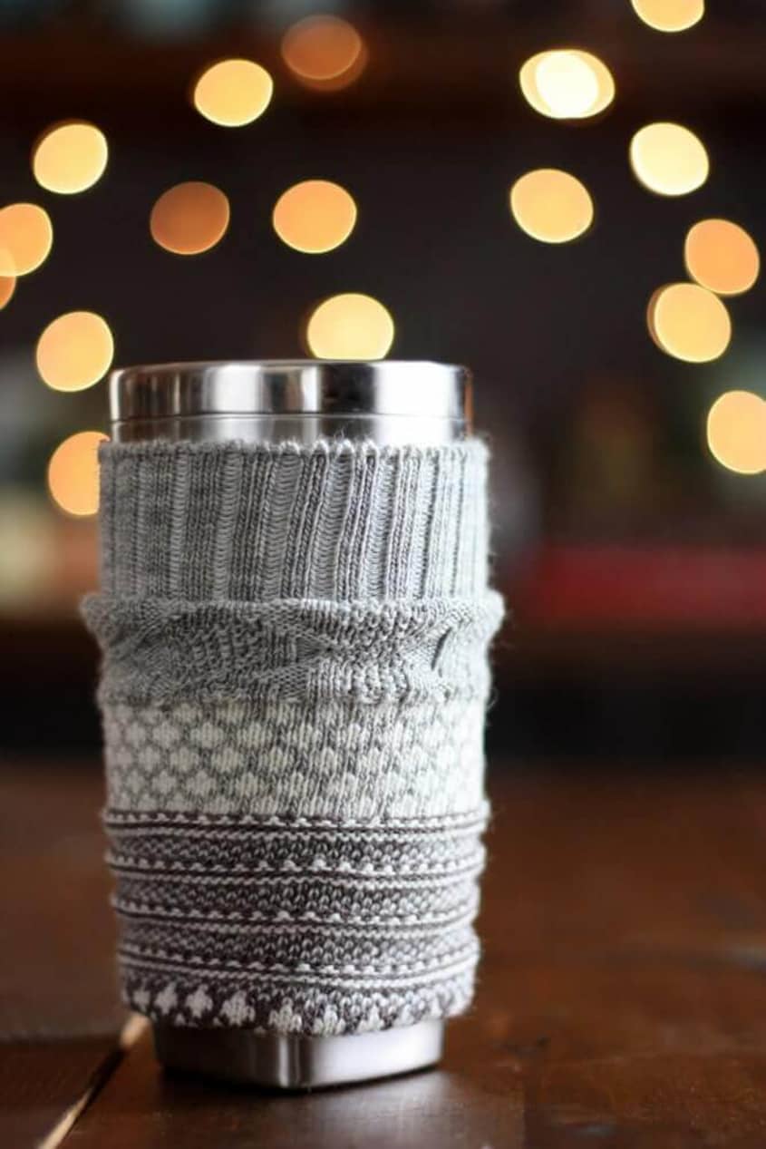 Mug warmer made from sock