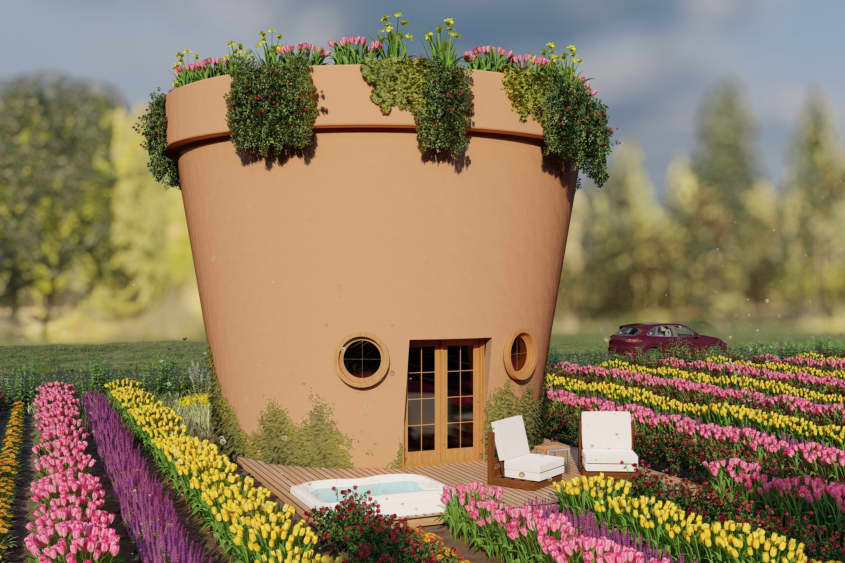 Giant Flower Pot on a Farm in Idaho created by Whitney H. from the United States