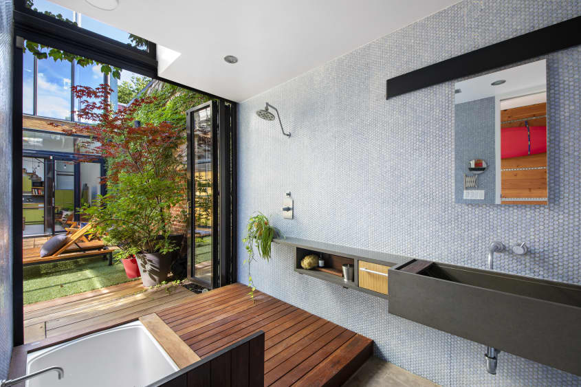 Bathroom that opens to outdoors