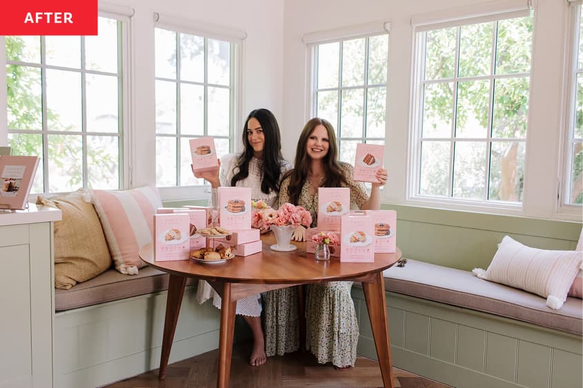 Laurel Galucci and Claire Thomas at the Sweet Laurel Cottage with their new box mixes