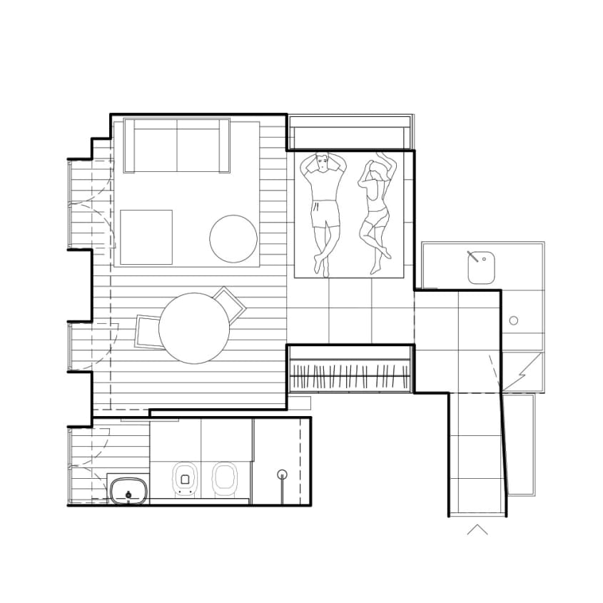 A Tiny Apartment That Transforms Into a Super Efficient Space ... - Low Maintenance Apartment Space Planning