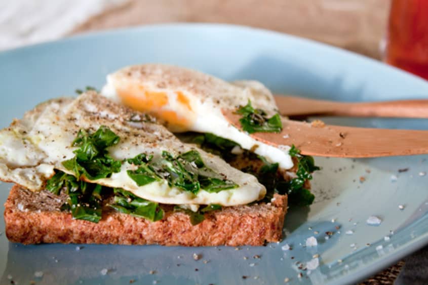Fried Egg Kale Toast from Megan of Feasting on Art The Kitchn