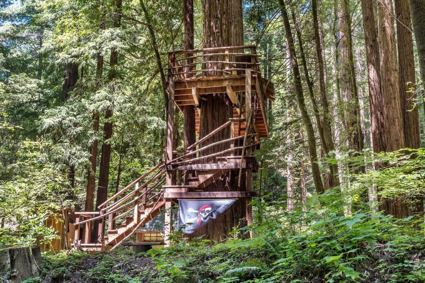 Curated visual reference: Treehouse Apartments With Private Zip Line Reference: Sonoma Tiny House With Pirate Treehouse Listed For 300K