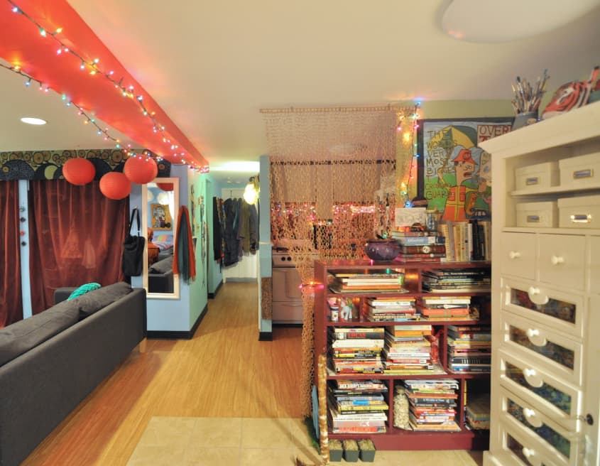 Laura Lee’s Bright & Playful Basement Studio Apartment Therapy