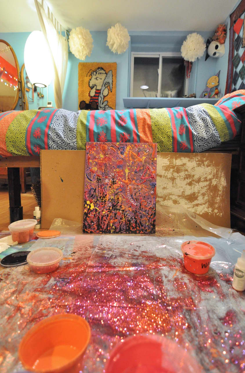 Laura Lee’s Bright & Playful Basement Studio Apartment Therapy