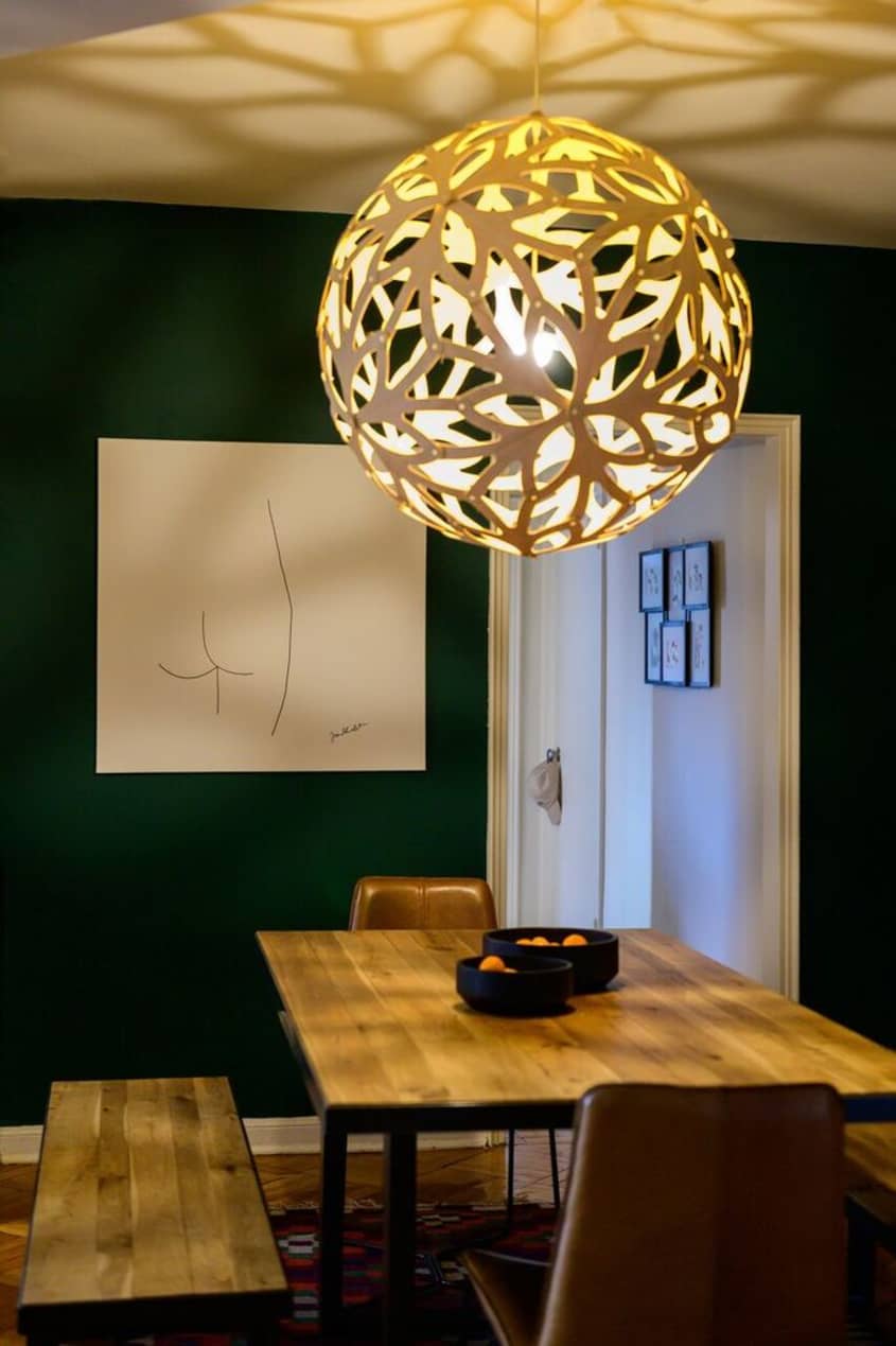 Emerald Green Dining Room in a Bohemian Home Photos Apartment Therapy