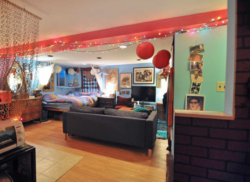 Laura Lee’s Bright & Playful Basement Studio Apartment Therapy