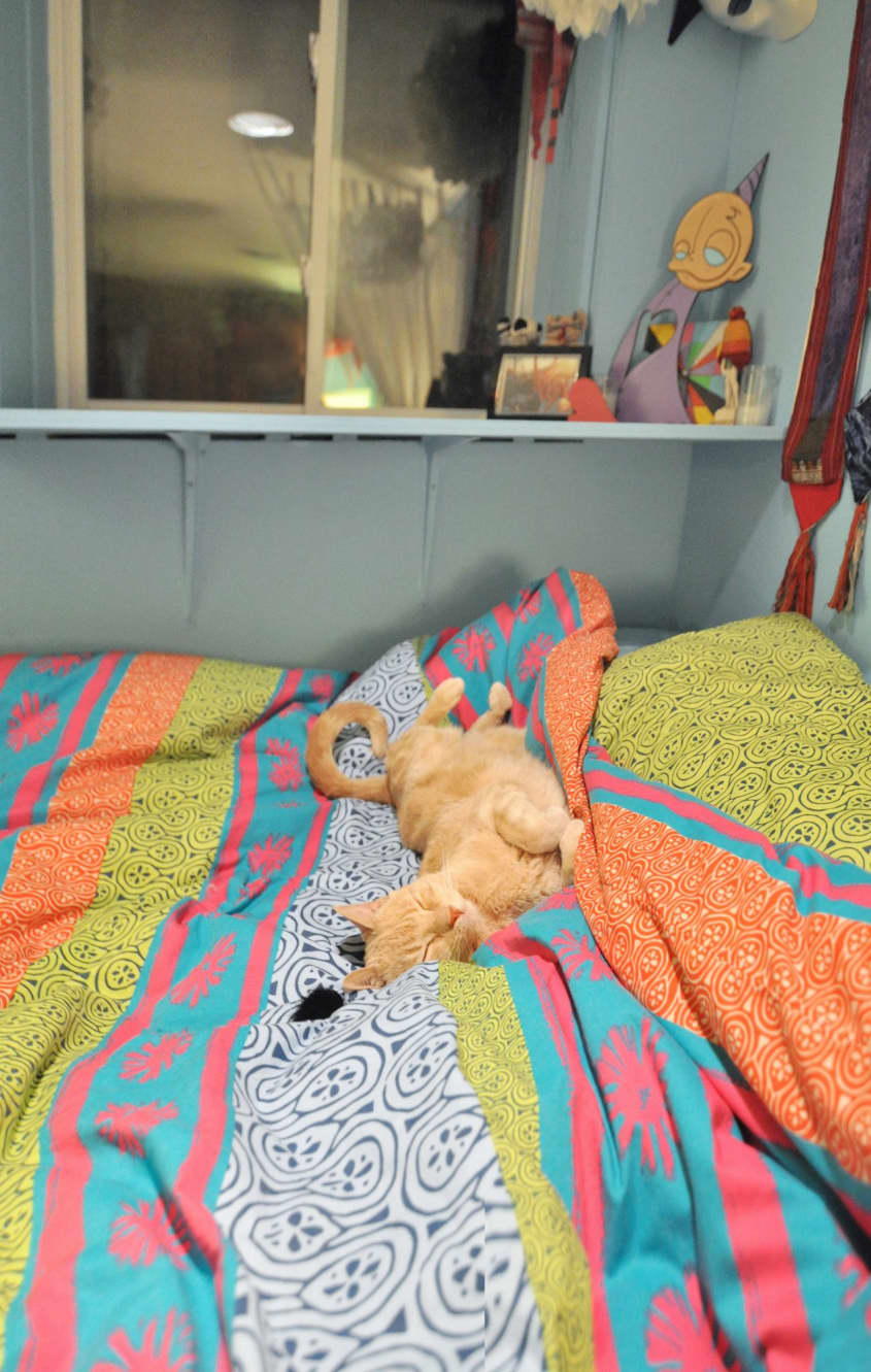 Laura Lee’s Bright & Playful Basement Studio Apartment Therapy