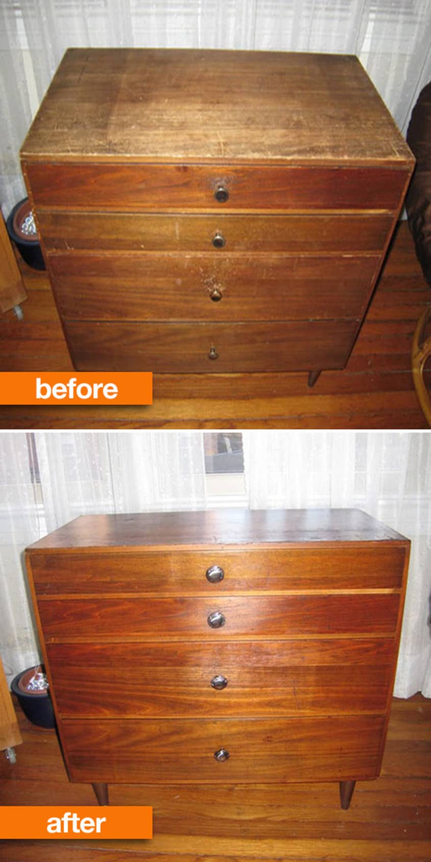 Before & After Roundup Refinished Wood Furniture Projects Apartment