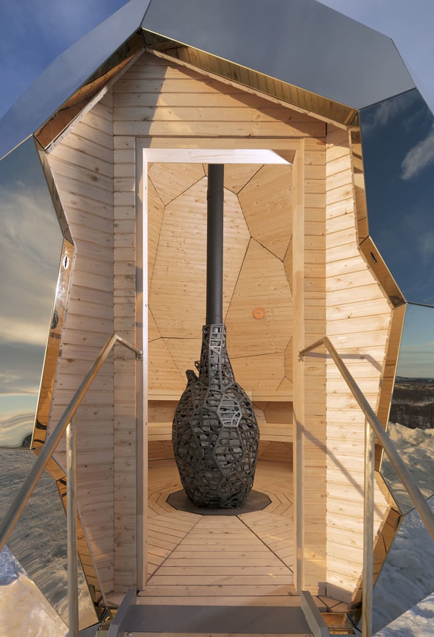 This Swedish Sauna Is Shaped Like a Golden Egg | Apartment Therapy