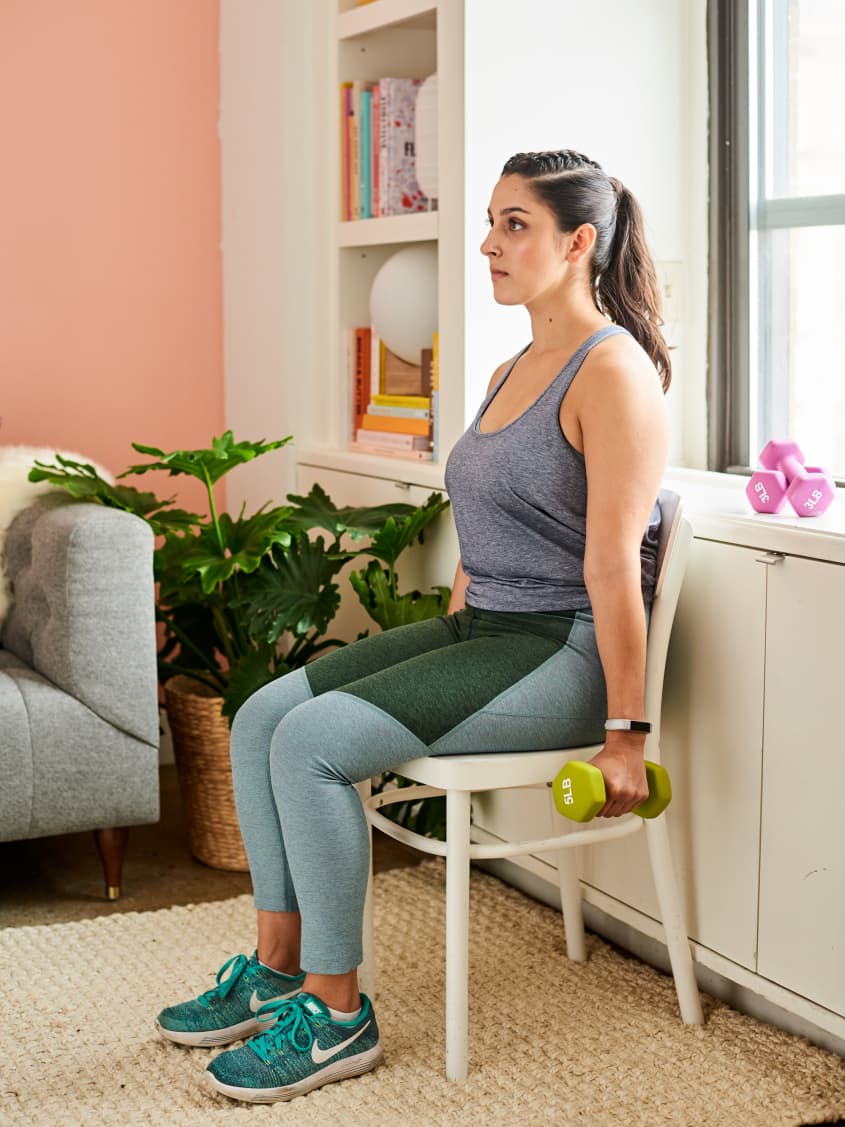 Arm workout with cheap chair