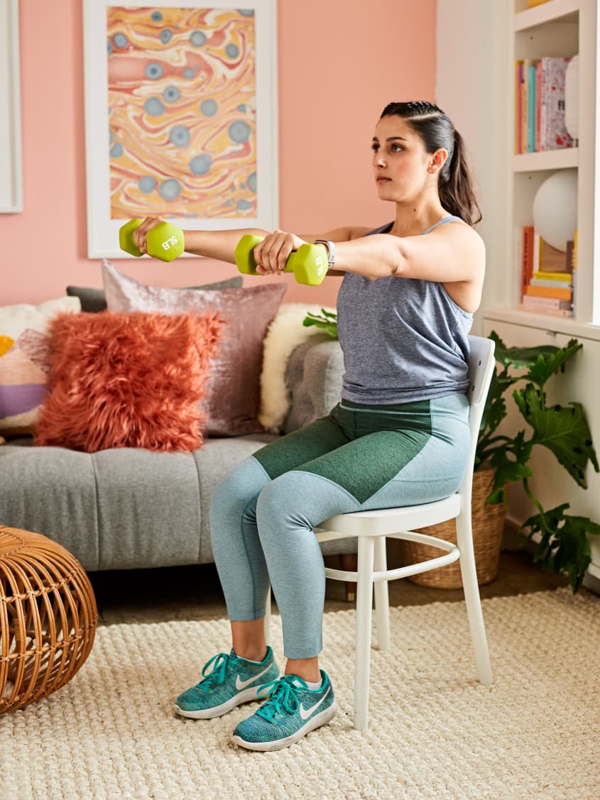 9 Fast Chair Exercises to Workout Your Legs, Arms, Core, and Cardio