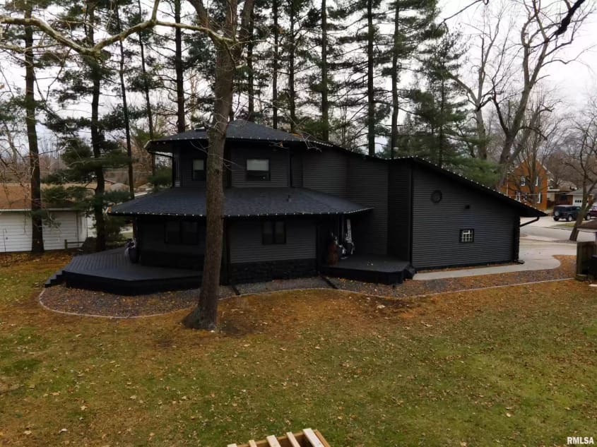 This All-Black House for Sale in Illinois Is a Goth Dream