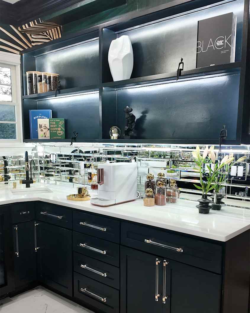 A Designer Turned a Tiny Laundry Room into a Bold Coffee Bar ...