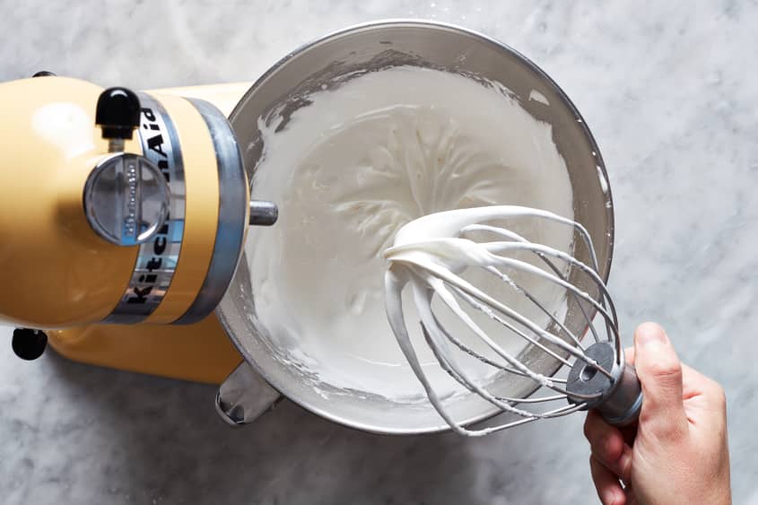 Royal icing in mixing bowl.