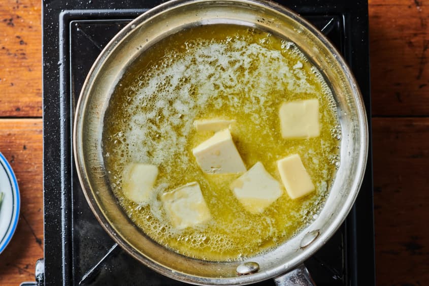 Butter in skillet.