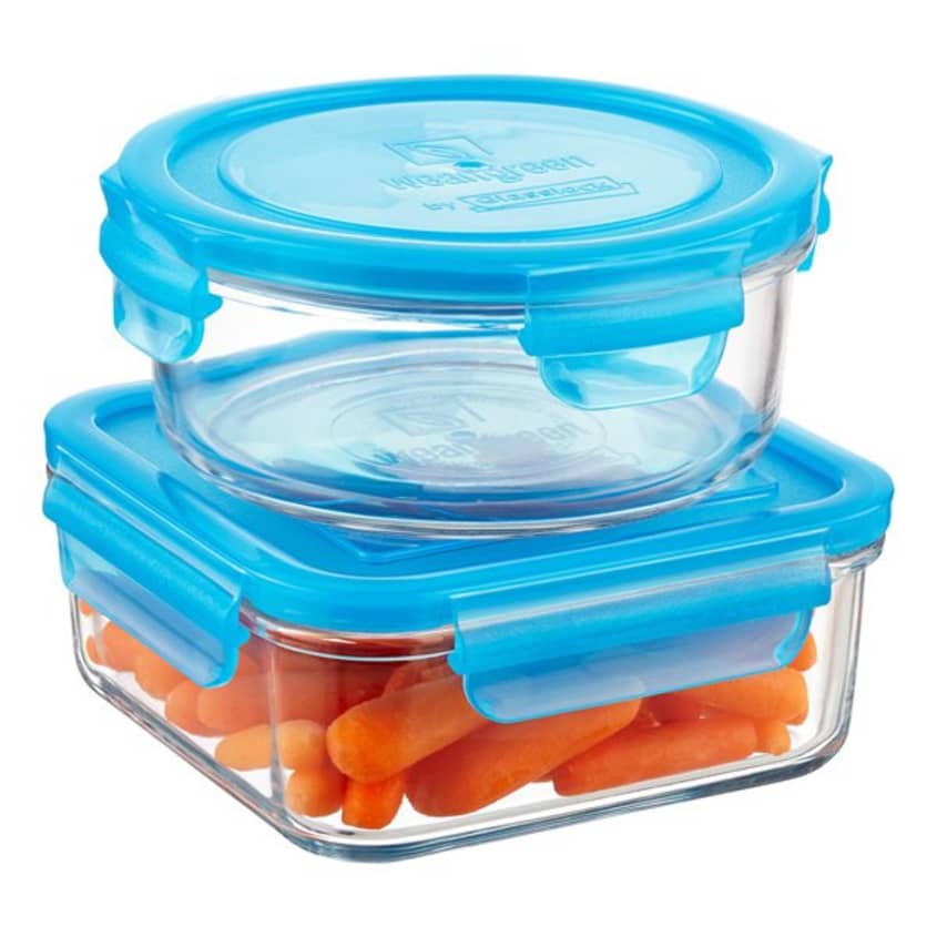 Frego 4 Cup Glass Food Storage - Blue