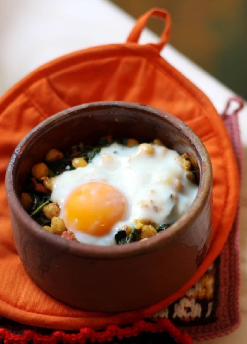 One Pan Breakfast Skillet with Sausage, Eggs and Greens - Dana