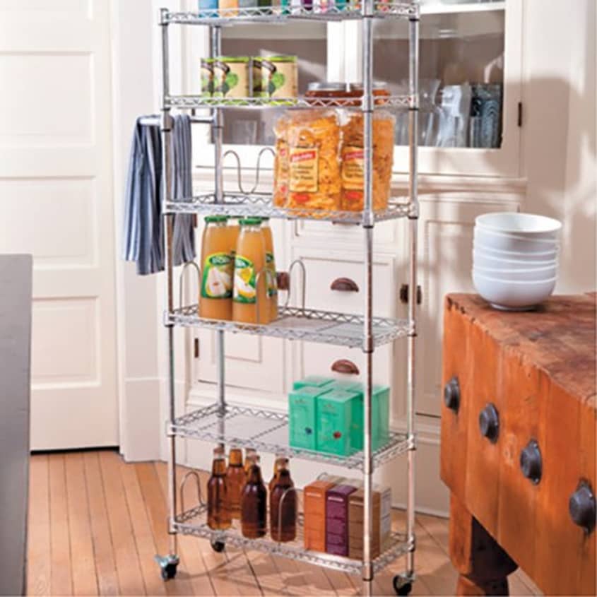 A Smart, Effective Wire Shelving Unit for Kitchen Storage