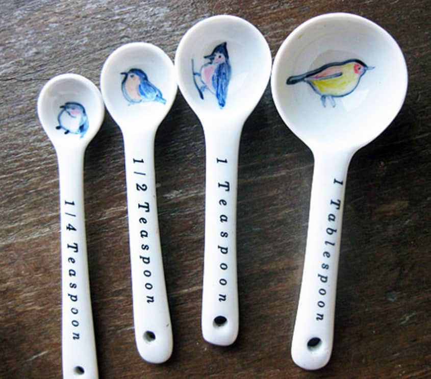Forest Animal Ceramic Measuring Spoons 