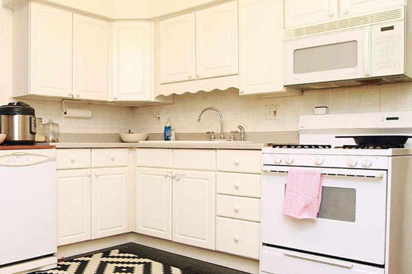 How to Hang Removable Wallpaper as a Temporary Kitchen Backsplash The