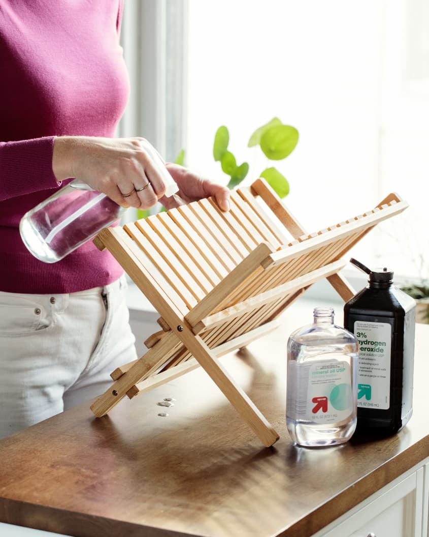 How to Clean a Wooden Dish Rack that Can't Go in the Dishwasher The