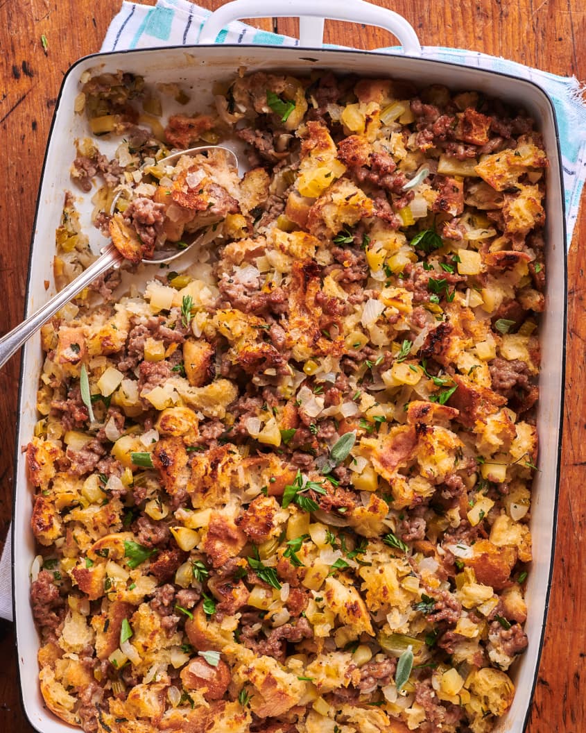 How To Make Sausage & Herb Stuffing The Easiest Recipe The Kitchn