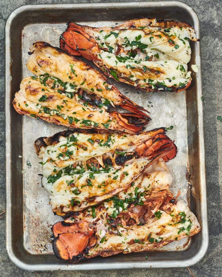 Grilled Lobster Tail With Garlic Butter Recipe The Kitchn 