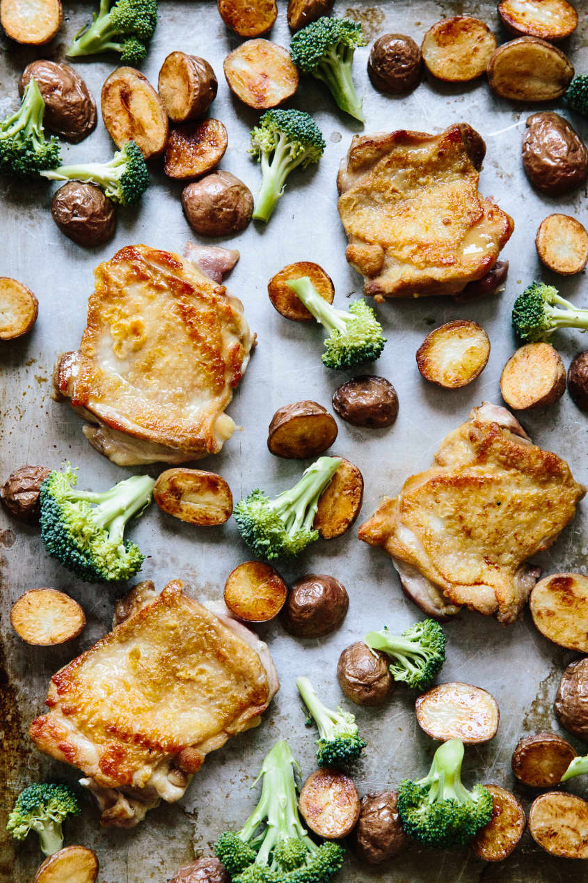 How To Make a Chicken and Roasted Vegetable Sheet Pan Meal | The Kitchn