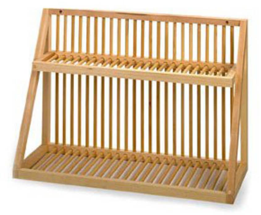 Wooden wall discount mounted plate rack