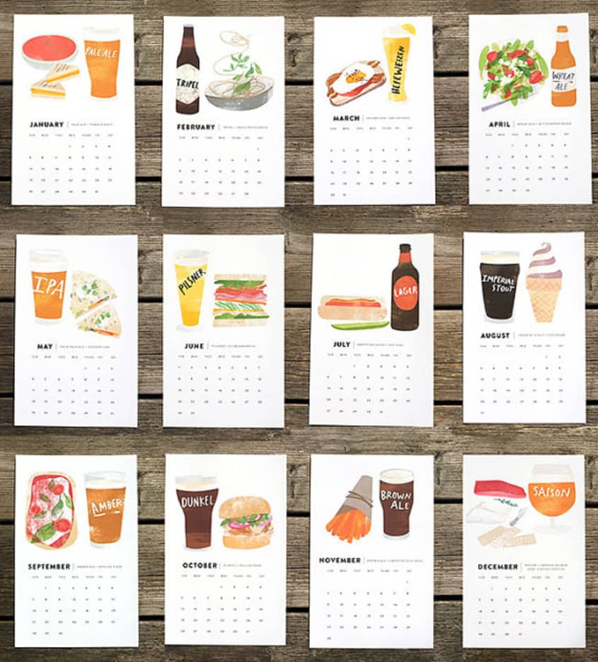 12 Beautiful Food Calendars for 2014 The Kitchn